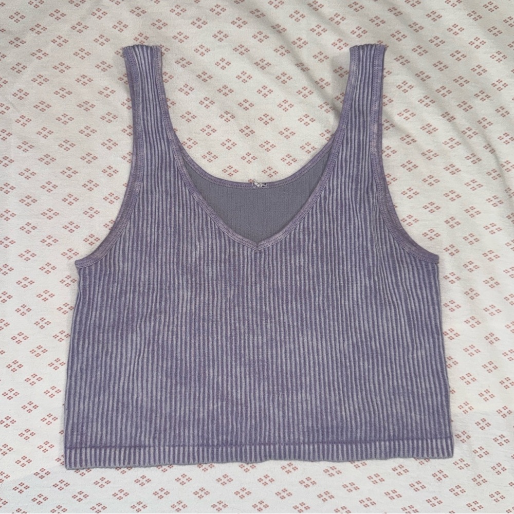 Ribbed Lilac Tank